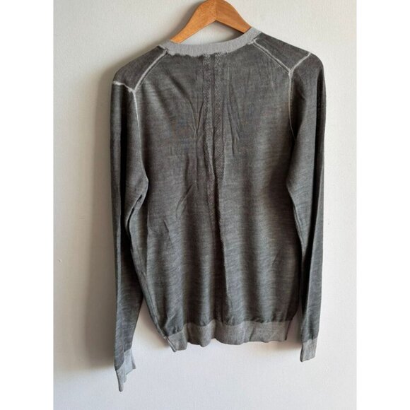 Guess Mens V-Neck Long Sleeve Button-Up Wool Classic Cardigan Sweater Gray  M - Picture 2 of 13